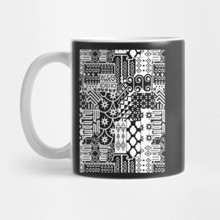 Black and white Geometric African Tribal Pattern Mug